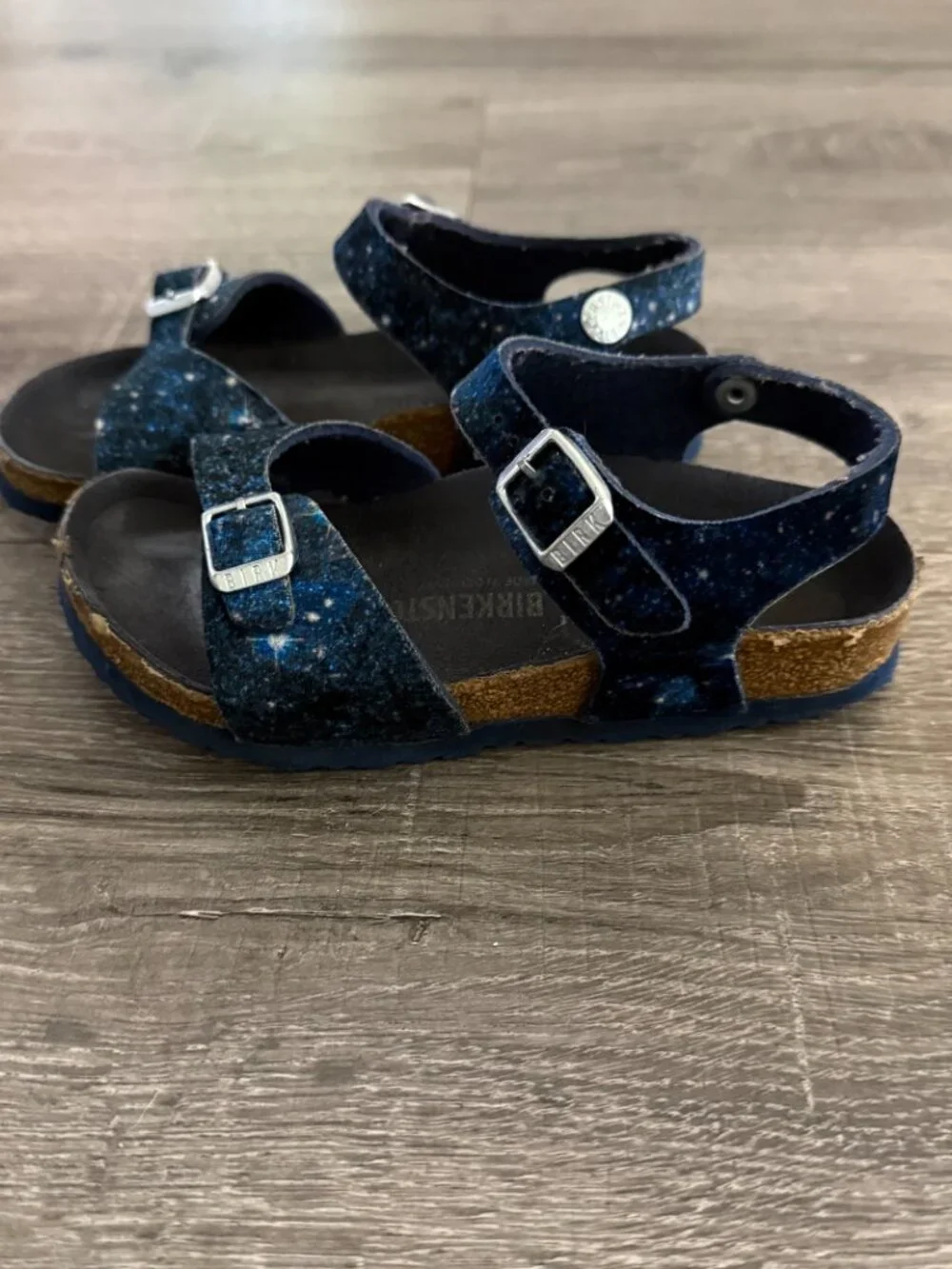 Birkenstock Rio Kids Sandals Blue Milky Way Galaxy Print EU 28 US 10